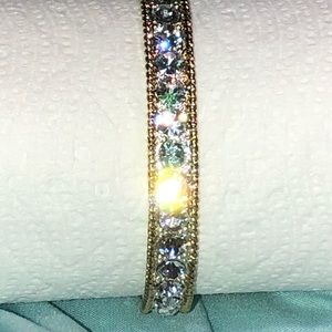 Montana Silversmith gold bangle bracelet CZ stones